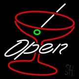 Cocktail Glass Open Neon Sign