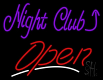 Night Club With Arrow Open Neon Sign