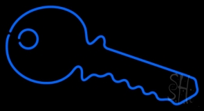 Blue Key Logo Neon Sign