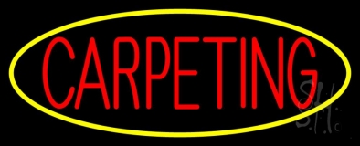 Red Carpeting Yellow Oval Neon Sign