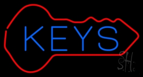 Keys Inside Key Logo Neon Sign