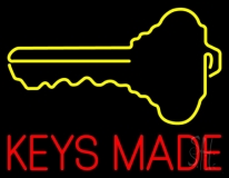 Keys Made With Key Logo Neon Sign