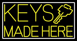 Yellow Keys Made Here Neon Sign