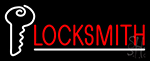 Locksmith Key Logo With Number 3 Neon Sign