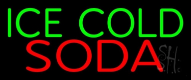Ice Cold Soda 3 Neon Sign
