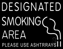 Designated Smoking Area Free Use Ashtrays Neon Sign