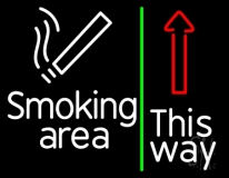 Smoking Area This Way Neon Sign