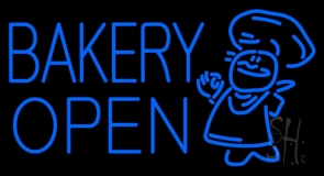 Bakery Open With Man Neon Sign