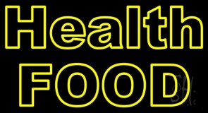 Yellow Health Food Neon Sign