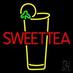 Double Stroke Sweet Tea With Glass Neon Sign