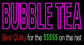 Pink Double Stroke Bubble Tea Neon Sign