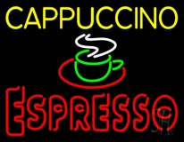Yellow Cappuccino Red Espresso Logo Neon Sign