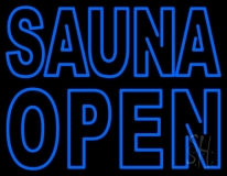 Double Stroke Sauna Open Neon Sign