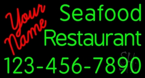 Custom Seafood Restaurant With Number Neon Sign