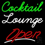 Cursive Cocktail Lounge Open 2 Neon Sign
