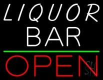 Liquor Bar Open 1 Neon Sign