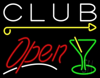 Martini Glass Club Open 1 Neon Sign