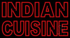 Red Indian Cuisine 2 Neon Sign