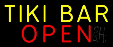 Tiki Bar Open 2 Neon Sign