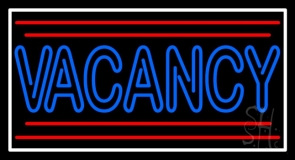 Double Stroke Blue Vacancy With Border Neon Sign