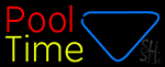 Double Stroke Pool Time With Billiard Neon Sign
