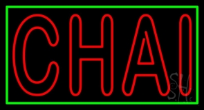 Double Stroke Red Chai Neon Sign