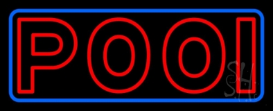 Double Stroke Red Pool With Blue Border Neon Sign