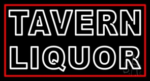 Double Stroke White Tavern Liquor Neon Sign