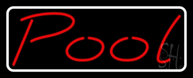 Red Pool With White Border Neon Sign