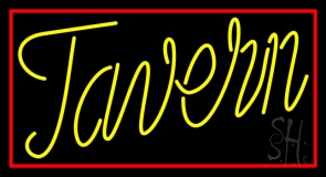 Yellow Tavern With Red Border Neon Sign