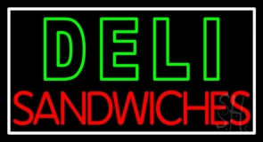 Double Stroke Deli Sandwiches Neon Sign