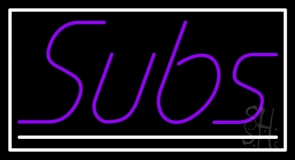 Purple Subs With White Border Neon Sign