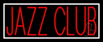 Red Jazz Club With White Border Neon Sign