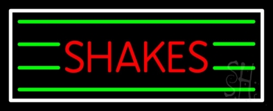 Red Shakes With White Border Neon Sign
