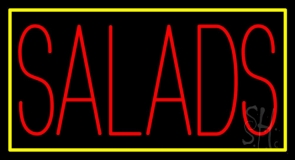 Salads With Yellow Border Neon Sign
