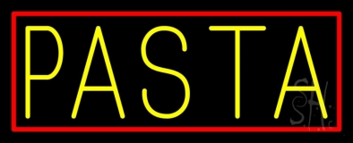 Yellow Pasta With Red Border Neon Sign