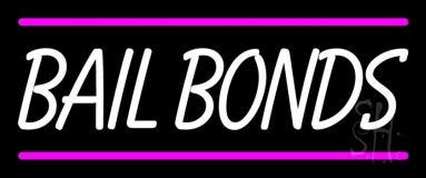 Bail Bonds With Pink Lines Neon Sign