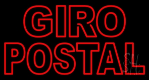 Double Stroke Red Giro Postal Neon Sign