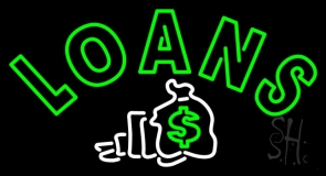 Double Stroke Loans With Logo Neon Sign