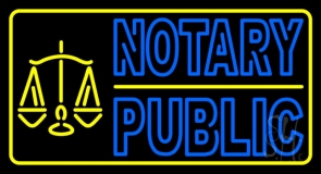 Double Stroke Notary Public Logo Neon Sign