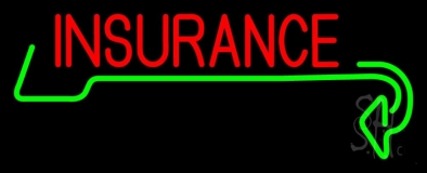 Red Insurance With Arrow Neon Sign