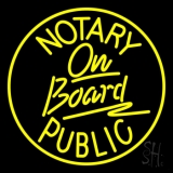 Round Notary Public On Board Neon Sign