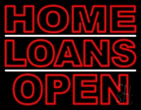 Double Stroke Home Loans Open Neon Sign