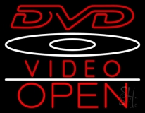 Dvd Video With Cd Logo Open Neon Sign
