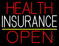 Health Insurance Open Neon Sign