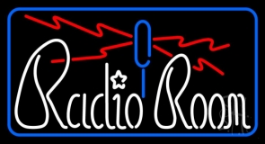 Radio Room With Blue Border Neon Sign