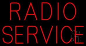 Red Radio Service Neon Sign