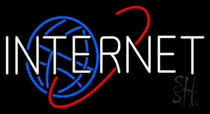 Blue Internet Neon Sign