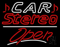 Car Stereo Open Neon Sign