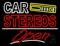 Double Stroke Car Stereos Open Neon Sign
